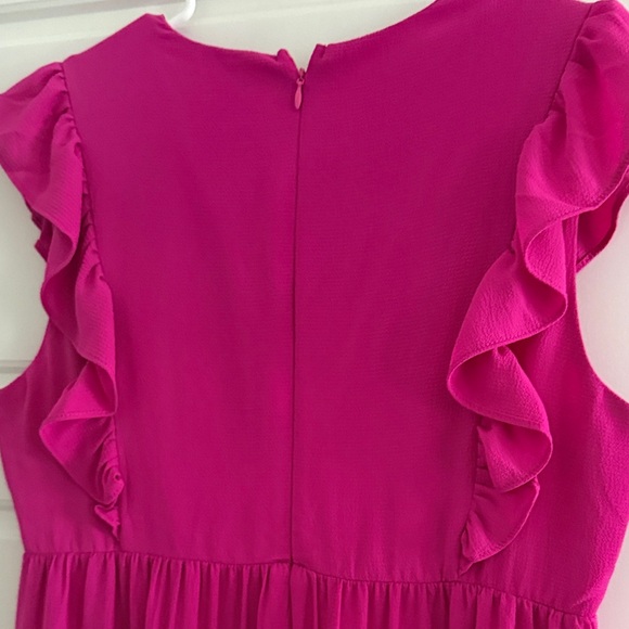 She + Sky Hot Pink Ruffled Mini Dress - Picture 6 of 6